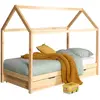 Image de Lit bois naturel avec tiroir enfant Vipack Dallas 210,5x97x170 cm