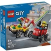 Image de Jeux de construction camion pizza vs pompiers city Lego 14,1x12,2x4,6 cm