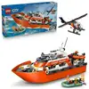 Image de Jeu de construction LEGO 60504 City Bateau Hélicoptère de sauvetage flottant