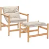 Image de Fauteuil/repose-pied Hubsch Interior Heritage 75x72x82 cm/69x49x43 cm