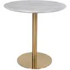 Image de Table à manger plateau aspect marbre - pieds aspect laiton House Nordic Bolzano 90x75 cm