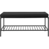 Image de Banc avec coussin et étagère avec pieds noirs House Nordic Vita 100x36x48,5 cm