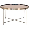 Image de Table basse en acier couleur laiton avec verre House Nordic Venezia 70x70x40 cm