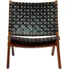Image de Chaise pliante en cuir avec pieds en teck House Nordic Perugia 74x66x73 cm