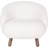 Image de Chaise en faux cuir d'agneau avec pieds aspect noyer House Nordic Savona Lounge 80x76x68 cm