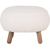 Image de Repose-pied en faux cuir d'agneau avec pieds aspect noyer House Nordic Savona 50x60x37 cm