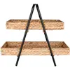 Image de Plateau en jacinthe d'eau et métal House Nordic Alfro 42x23x43,5 cm