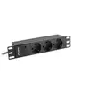Image de Multiprise Lanberg PDU-03F-0200-IEC-BK 3 Prises Schuko Protection Rack 1U Alu 10"