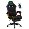 Image de Chaise gaming Huzaro FORCE 4.7 noire acier dossier inclinable 140 kg lumière