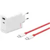 Image de Chargeur OnePlus 6921815627715 SUPERVOOC 120W Double Port USB-C/USB-A avec Câble Blanc