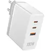 Image de Vention GaN Chargeur Mural FEGW0-EU 2xUSB-C 1xUSB 100W Noir compatible avec iPhone/Samsung/Ordinateur portable - Android/IoS