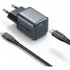 Image de Chargeur Mur GaN Vention TZ-FEVH0-EU 20W USB-C avec Câble Lightning