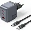 Image de Chargeur mural GaN Vention TZ-FEX-EU 3 ports USB-C et USB-A 70W