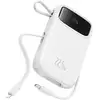 Image de Batterie externe Baseus Qpow2 10 000 mAh 22,5 W, double câble, écran blanc, lithium-polymère