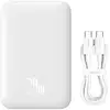 Image de Batterie externe magnétique sans fil Baseus avec type de charge rapide USB-C 6000mAh 20W Couleur Blanc (Avec câble de charge rapide USB-C vers USB-C 30cm blanc)