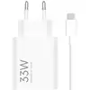 Image de Adaptateur secteur de charge rapide USB-A 33 W Xiaomi blanc + câble USB-A vers USB-C