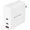 Image de Chargeur mural 3 ports Hyper Targus HyperJuice 140 W GaN PD3.1 + câble USB-C vers USB-C PD3.1 de 2 m + adaptateurs de voyage