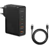 Image de Chargeur Baseus GaN2 Pro 100W 2 USB-C 2 USB-A, charge rapide et câble USB-C de 1 m inclus