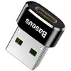 Image de Adaptateur compact USB-C vers USB-A 5 A Baseus en aluminium, noir