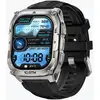 Image de Kospet Tank M4 Bluetooth GPS 50mm AMOLED Argent Bracelet Noir One size Étanche IP69K SpO2 Pulsomètre