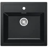 Image de Mepamsa Cubo 56.53 Noir - Évier de Cuisine Acier 60 cm 1 Cuve 1 Égouttoir