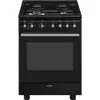 Image de Cuisinière SMEG Concert CX61GMBL 4 feux gaz four électrique 70L inox noir