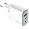 Image de Chargeur mural Celly UPTC 65W 2 ports USB-C et 1 USB-A GaN Blanc