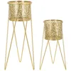 Image de Cache-pot Mauro Ferretti Glod (x2) 21x20x46-18x18x32 cm