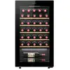 Image de Cave à vin Candy CWC034 34 bouteilles WiFi LED Bois Porte réversible Noire