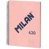 Image de Cahier Milan 430 A4 Couverture Rigide Spirale Papier Quadrillé 80 Pages 95g Rose