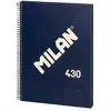 Image de Cahier Milan 430 A4 Couverture Rigide Spirale Papier Quadrillé 80 Pages 95g Bleu