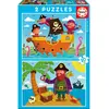 Image de Puzzle de 2 x 20 pièces Educa Piratas 22x32x4 cm