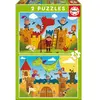 Image de Puzzle de 2 x 48 pièces Educa Dragones y caballeros 21x31x7 cm
