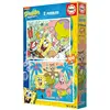 Image de Lot de 200 pièces de puzzle double Bob l'éponge Educa 29x33x5 cm