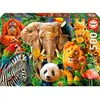 Image de Puzzle de 500 pièces Collage des animaux sauvages Educa 29x25,1x35 cm