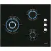 Image de Table de cuisson à gaz Cata CIB 6021 BK 3 zones 60 cm verre noir