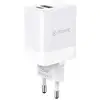 Image de Muvit For Change Chargeur Mural 1 USB 12W + 1 USB-C PD 45W Blanc