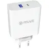 Image de Muvit For Change Chargeur Mural 1 USB QC 3.0 18W+1 USB-C PD 65W Blanc