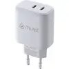 Image de Muvit For Change Chargeur Mural 1 USB-C PD 45W + 1 USB-C PD 20W Blanc