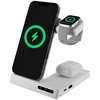 Image de Muvit For Change Base de chargeur sans fil 6 en 1 montre intelligente pliable + iwatch + airpods + deux ports USB A + C blanc