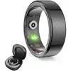 Image de Ksix Saturn Smart Ring, taille S, Auto 3 jours, activité et santé, moniteur de sommeil, 5atm, noir.