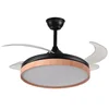 Image de Bel Air Cosmos Mini Ventilateur de Plafond 48W 91cm 4 Pales Rétractables Noir/Bois
