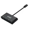 Image de Nanocable Adaptador USB-C a 4x USB 3.0. USB-C/M-USB 3.0/H Negro 10 cm