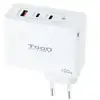 Image de Chargeur mural TOOQ TQWC-GANQC2PD100W 2xUSB-C 1xUSB-A GaN 100W Blanc