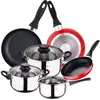 Image de Ensemble de 3 poêles à frire San Ignacio Navy + batterie de cuisine 3 pièces San Ignacio Toledo