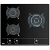 Image de Teka GBC 63010 KBN Table de Cuisson à Gaz 3 Zones Verre Trempé Noir