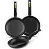 Image de Monix Green Lot de 3 poêles à frire à induction en aluminium forgé