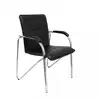 Image de Piqueras y Crespo Balsa Pack 2 Chaises en Simili Cuir Noir Structure Chromée