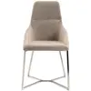 Image de Chaise en tissu et pieds en acier chromé Angel Cerdà 50x61x91 cm