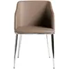 Image de Chaise en croûte de cuir et acier chromé Angel Cerdà 51x56x79 cm